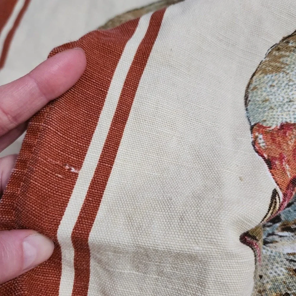WILLIAMS SONOMA Thanksgiving Greetings Turkey Towels Set of 2 Made in‎ Italy